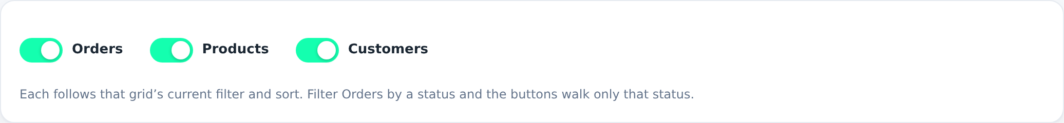 Per-area toggles
