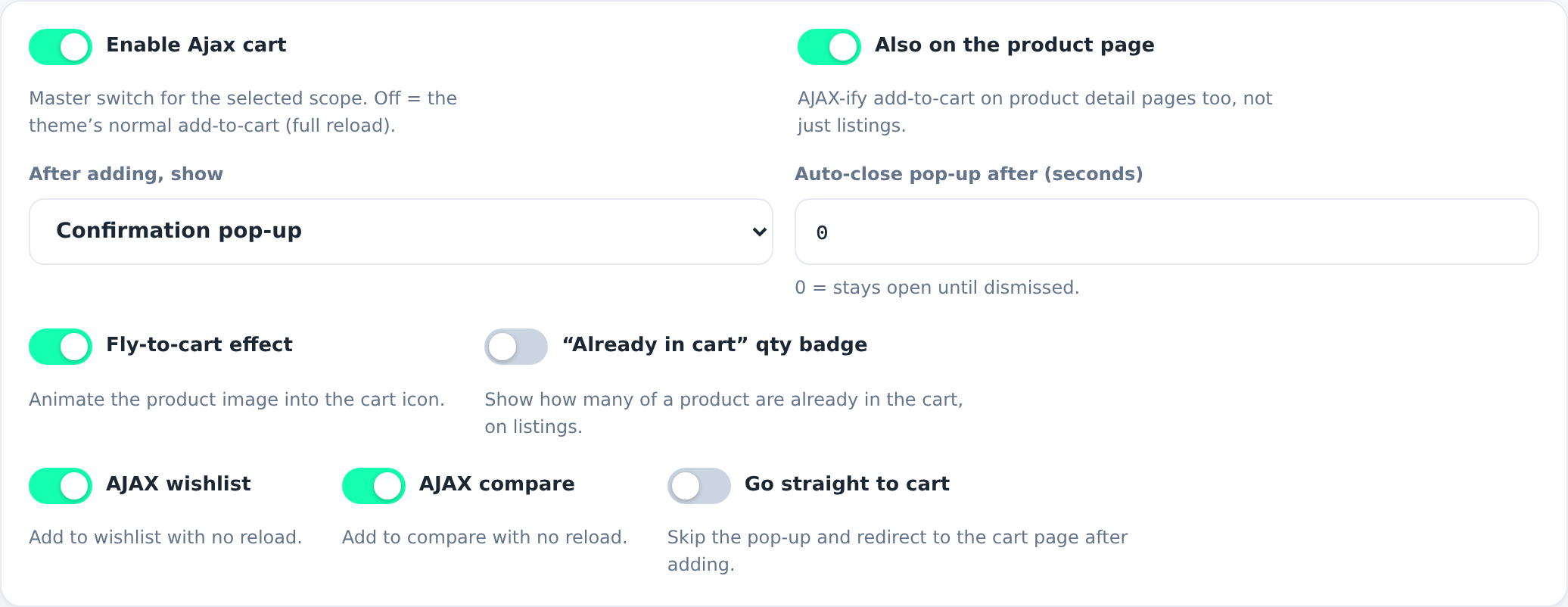 General settings