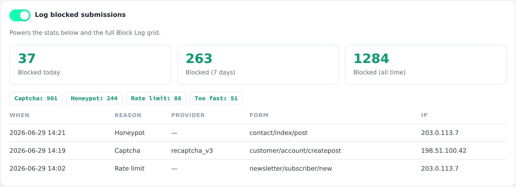 Block log and stats