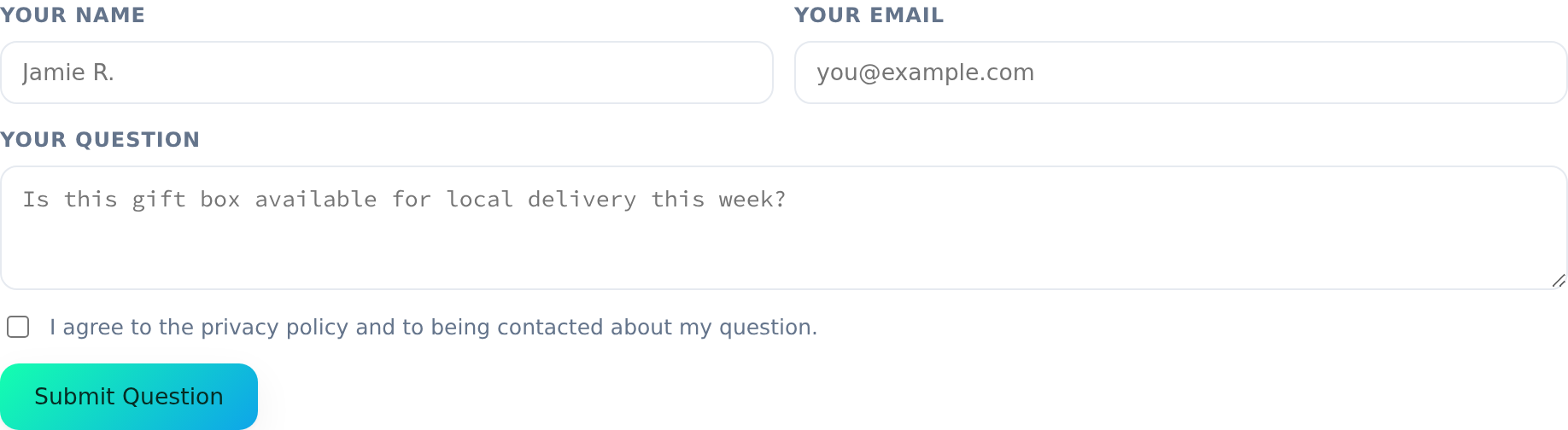 Ask a Question form