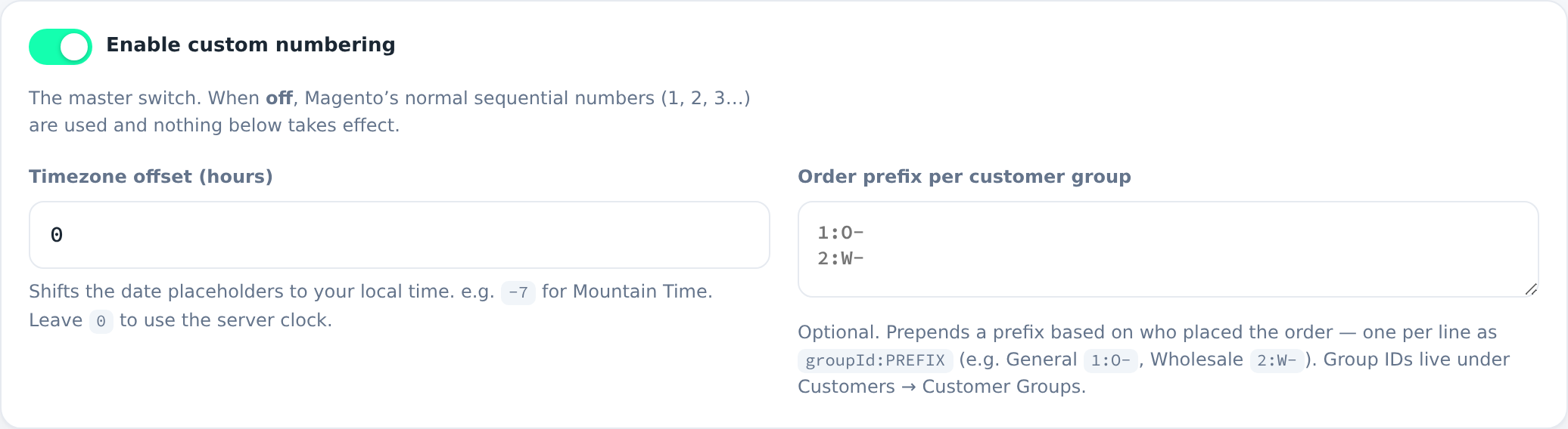 General options