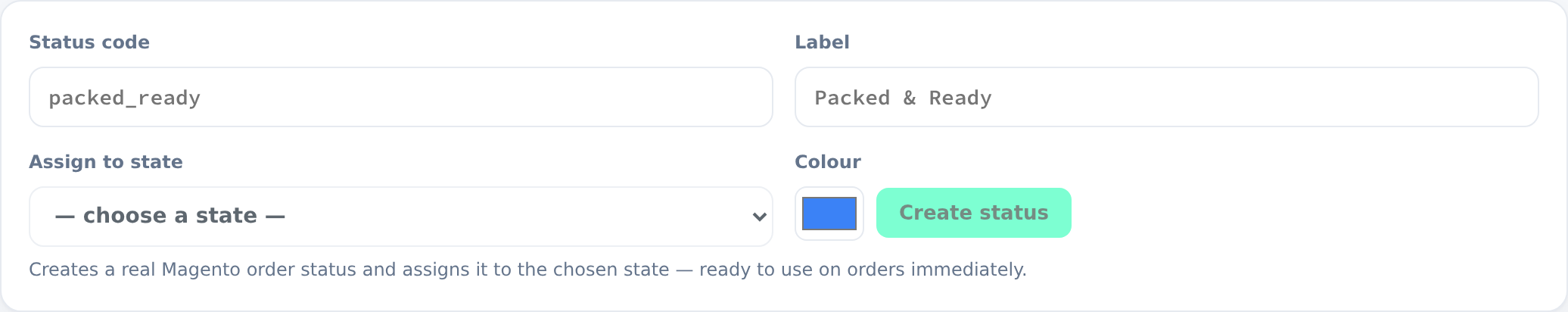 Create a status