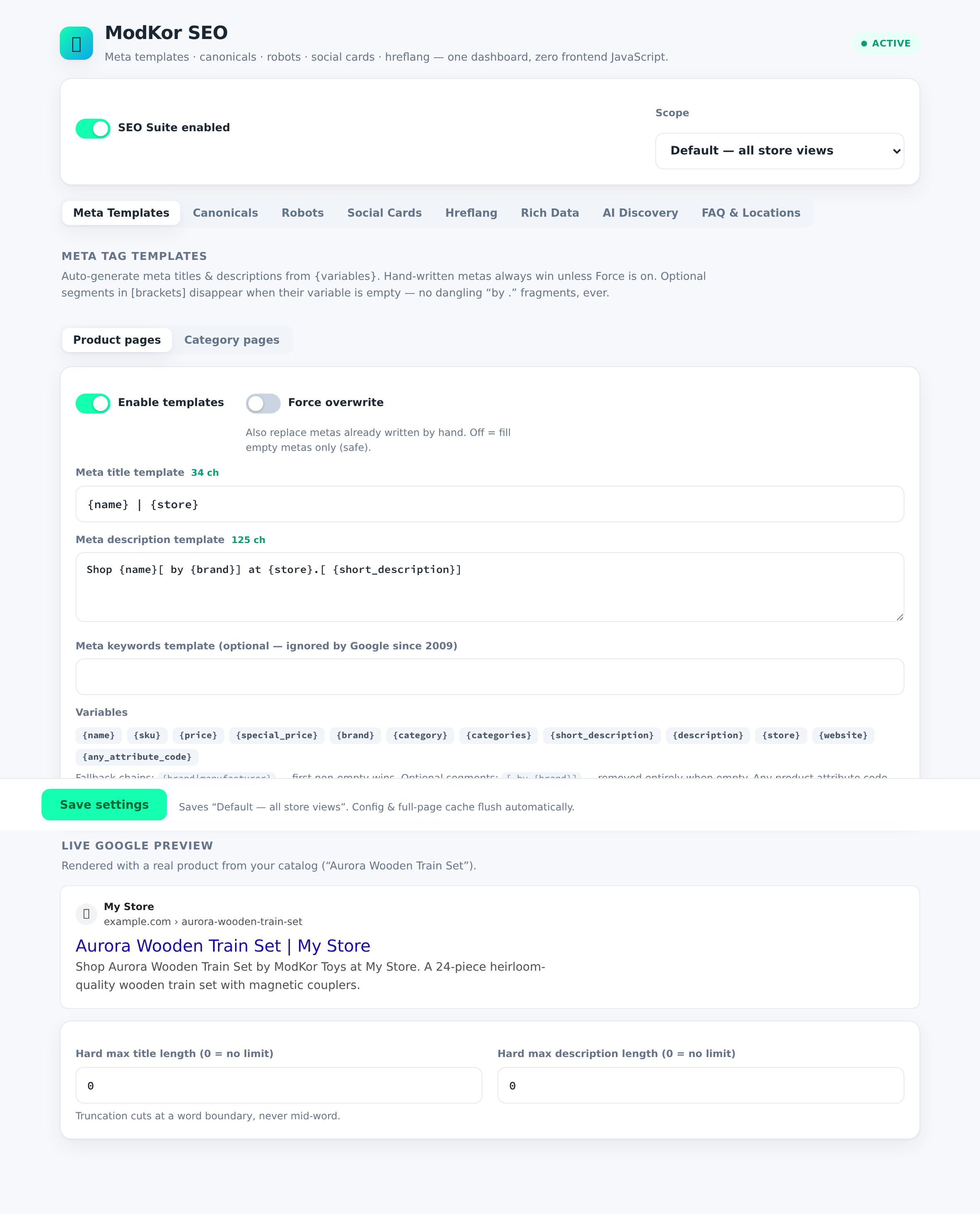 The SEO Suite dashboard